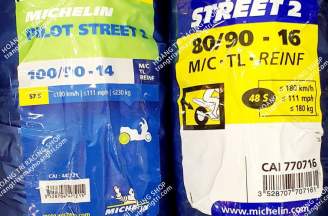 Pair of Michelin cases for Sh Mode size 80/90-16 -100/90-14
