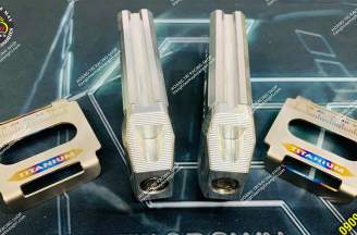 Combo of monolithic aluminum slug and titanium folding clamps with Exciter 150 and Winner standard
