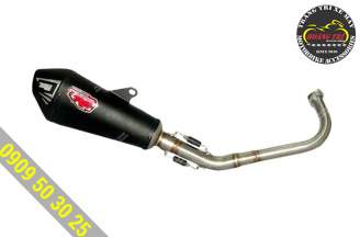 Full set of genuine Indonesian R9 Assen SS Black exhaust for Exciter 150
