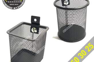 Round and square baskets for motorcycles
