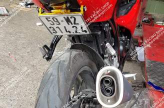 Number plate mounted under Suzuki GSX - Past aluminum CNC
