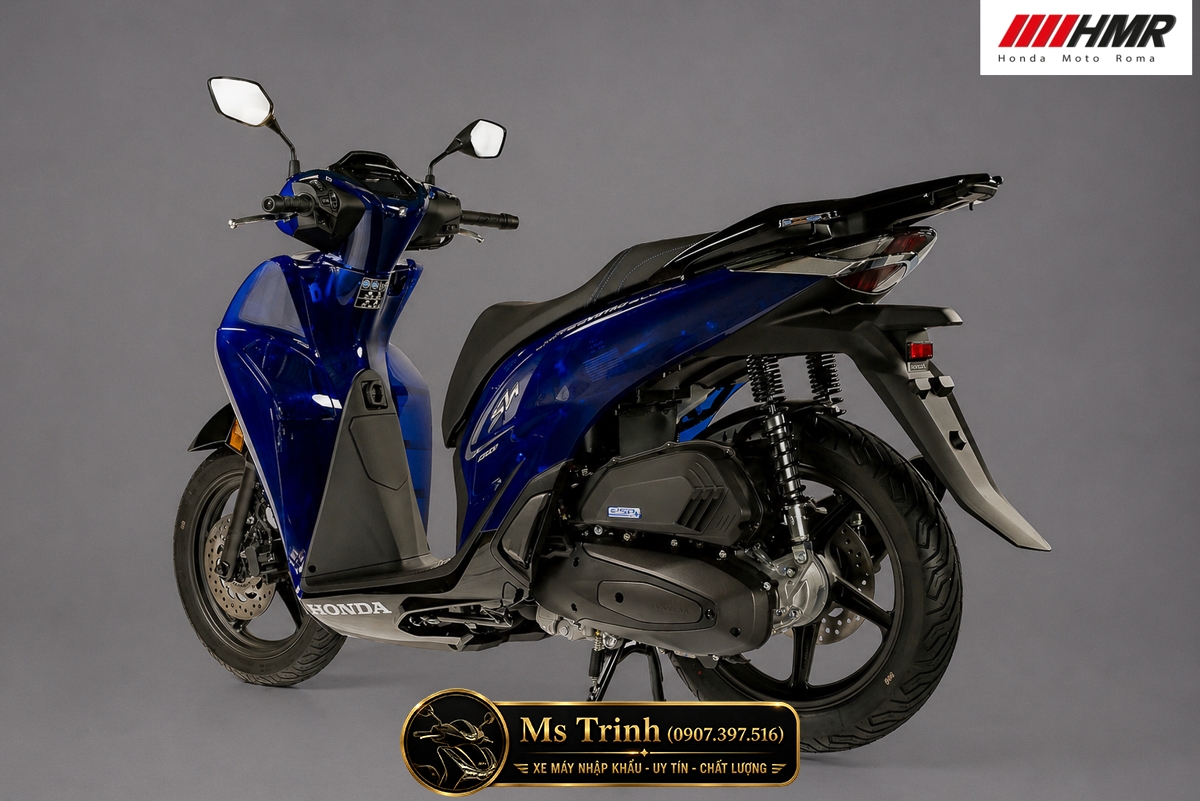 Màu xanh trên SH150 Vetro Blue New Concept càng ra nắng càng thú vị